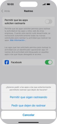 Si desactivas la función, pulsa el ajuste deseado. Si desactivas la función, pulsa el ajuste deseado.