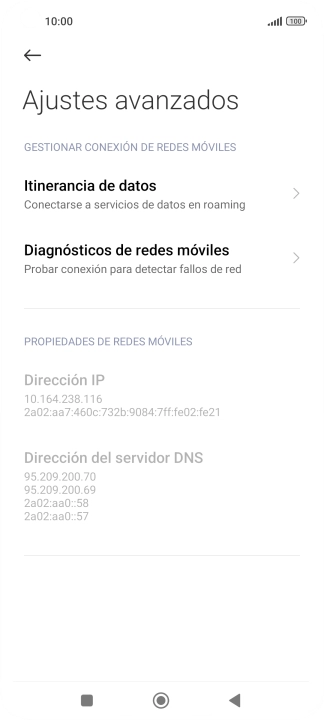 Pulsa Itinerancia de datos. Pulsa Itinerancia de datos.