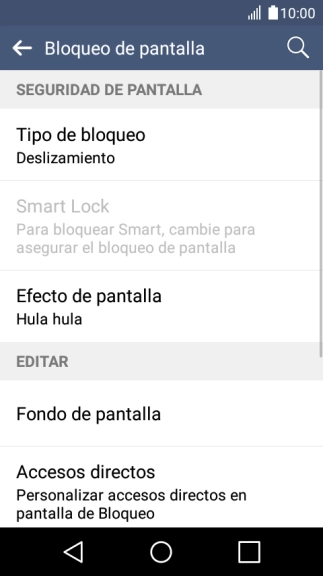 Pulsa Tipo de bloqueo.