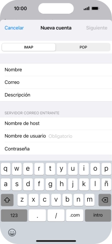 Pulsa Nombre de usuario e introduce el nombre de usuario de tu cuenta de correo electrónico. Pulsa Nombre de usuario e introduce el nombre de usuario de tu cuenta de correo electrónico.