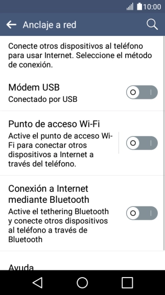 Pulsa Punto de acceso Wi-Fi. Pulsa Punto de acceso Wi-Fi.