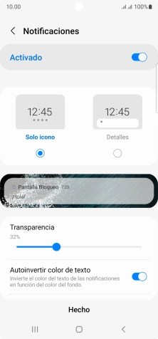 Pulsa los ajustes deseados para activarlos o desactivarlos. Pulsa los ajustes deseados para activarlos o desactivarlos.
