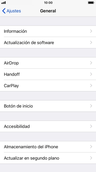 Pulsa Actualización de software. Si hay una versión de software nueva disponible, aparecerá ahora en la pantalla. Sigue las indicaciones de la pantalla para actualizar el software del teléfono.