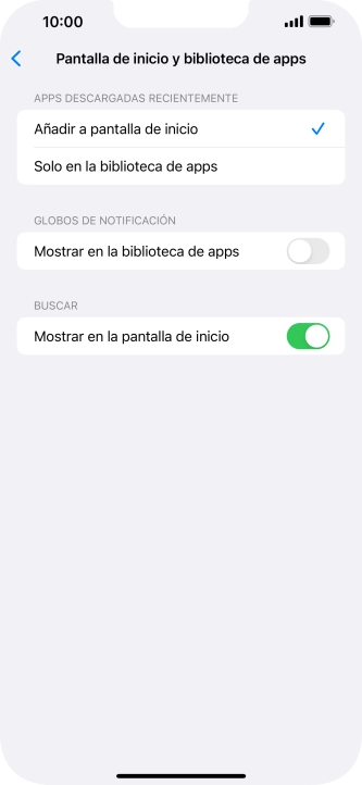 Para añadir nuevas apps descargadas a la pantalla de inicio y a la biblioteca de apps, pulsa Añadir a pantalla de inicio. Para añadir nuevas apps descargadas a la pantalla de inicio y a la biblioteca de apps, pulsa Añadir a pantalla de inicio.