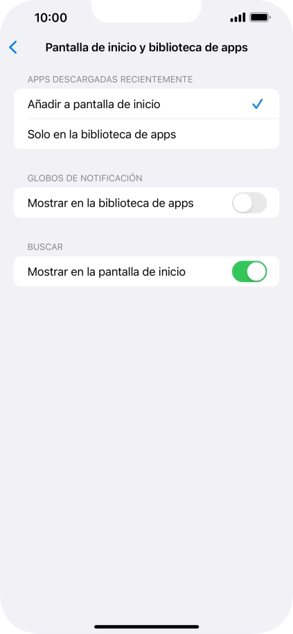 Para añadir nuevas apps descargadas a la pantalla de inicio y a la biblioteca de apps, pulsa Añadir a pantalla de inicio. Para añadir nuevas apps descargadas a la pantalla de inicio y a la biblioteca de apps, pulsa Añadir a pantalla de inicio.