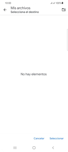 Si deseas crear una nueva carpeta, pulsa el icono de nueva carpeta y sigue las indicaciones de la pantalla para crearla. Si deseas crear una nueva carpeta, pulsa el icono de nueva carpeta y sigue las indicaciones de la pantalla para crearla.