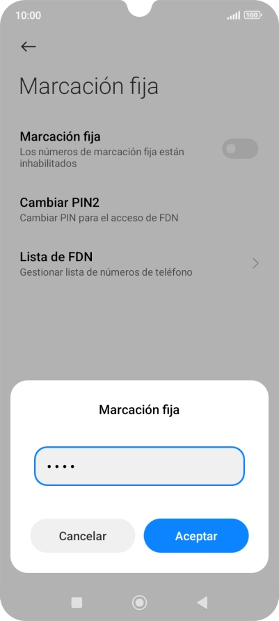 Introduce el código PIN2 y pulsa Aceptar. Introduce el código PIN2 y pulsa Aceptar.