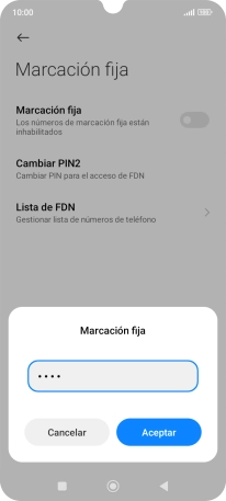 Introduce el código PIN2 y pulsa Aceptar. Introduce el código PIN2 y pulsa Aceptar.