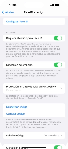 Pulsa Desactivar código e introduce el código de seguridad. Pulsa Desactivar código e introduce el código de seguridad.