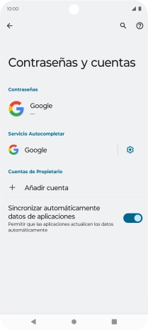 Pulsa Añadir cuenta. Pulsa Añadir cuenta.