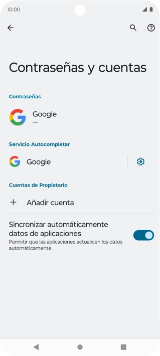 Pulsa Añadir cuenta. Pulsa Añadir cuenta.