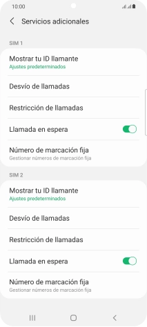 Pulsa Desvío de llamadas bajo la tarjeta SIM deseada.