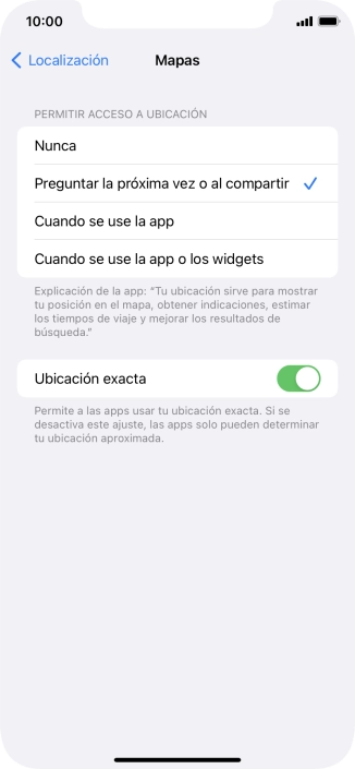 Pulsa el ajuste deseado para activar o desactivar la función. Pulsa el ajuste deseado para activar o desactivar la función.