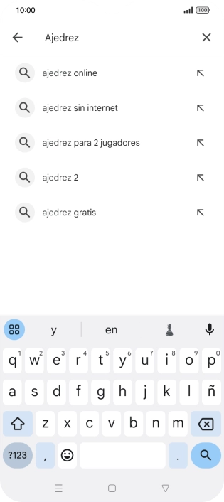 Introduce el nombre del tema o de la app y pulsa el icono de búsqueda. Introduce el nombre del tema o de la app y pulsa el icono de búsqueda.