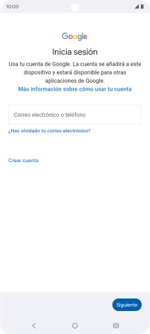 Si no tienes una cuenta de Google, pulsa Crear cuenta y sigue las indicaciones de la pantalla para ver cómo crear una cuenta nueva. Si no tienes una cuenta de Google, pulsa Crear cuenta y sigue las indicaciones de la pantalla para ver cómo crear una cuenta nueva.