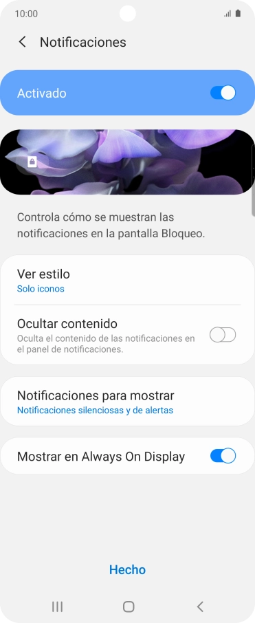 Pulsa los ajustes deseados para activarlos o desactivarlos. Pulsa los ajustes deseados para activarlos o desactivarlos.