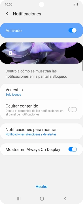 Pulsa los ajustes deseados para activarlos o desactivarlos. Pulsa los ajustes deseados para activarlos o desactivarlos.