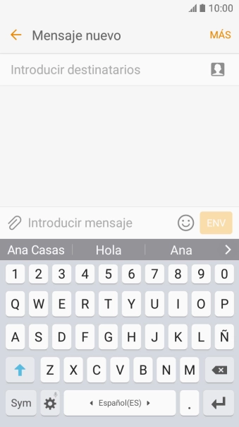 Abre una nota, un mensaje o un correo electrónico, de modo que el teclado esté visible en la pantalla y el teléfono esté listo para la entrada de texto. Abre una nota, un mensaje o un correo electrónico, de modo que el teclado esté visible en la pantalla y el teléfono esté listo para la entrada de texto.