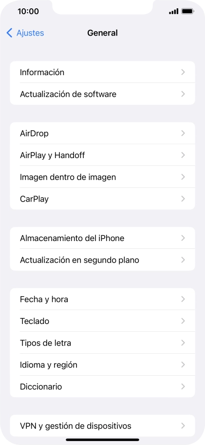 Pulsa Actualización de software. Si hay una versión de software nueva disponible, aparecerá ahora en la pantalla. Sigue las indicaciones de la pantalla para actualizar el software del teléfono. Pulsa Actualización de software. Si hay una versión de software nueva disponible, aparecerá ahora en la pantalla. Sigue las indicaciones de la pantalla para actualizar el software del teléfono.