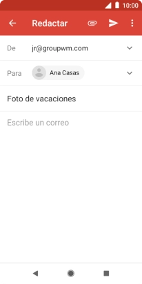 Pulsa en el campo de escritura y escribe el texto del correo electrónico. Pulsa en el campo de escritura y escribe el texto del correo electrónico.