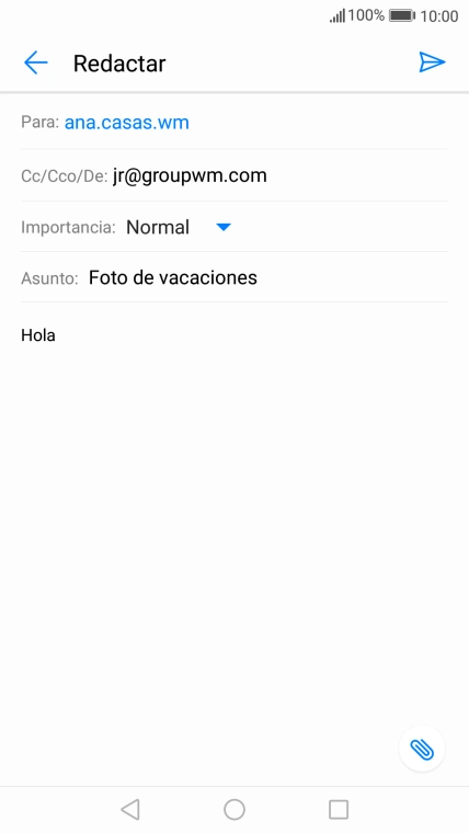 Pulsa el icono de anexos.