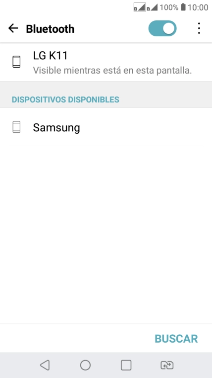 Pulsa el dispositivo Bluetooth deseado y sigue las indicaciones de la pantalla para vincular el dispositivo al teléfono. Pulsa el dispositivo Bluetooth deseado y sigue las indicaciones de la pantalla para vincular el dispositivo al teléfono.