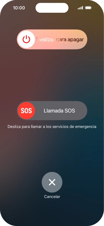 Pulsa el icono de apagar y arrástralo hacia la derecha. Pulsa el icono de apagar y arrástralo hacia la derecha.