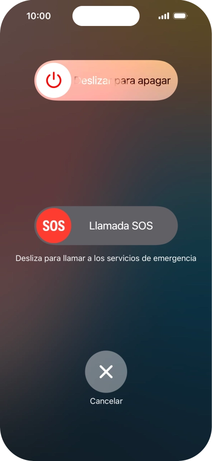 Pulsa el icono de apagar y arrástralo hacia la derecha. Pulsa el icono de apagar y arrástralo hacia la derecha.