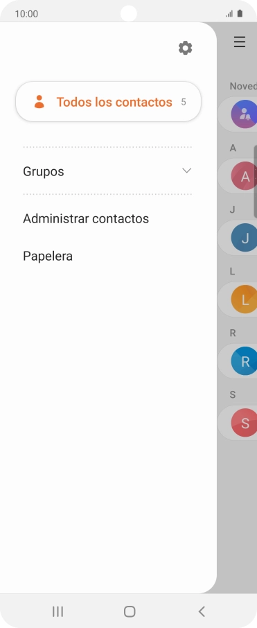 Pulsa Administrar contactos. Pulsa Administrar contactos.