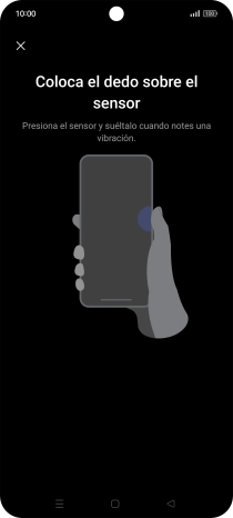 Sigue las indicaciones de la pantalla para crear una huella digital como código de seguridad. Sigue las indicaciones de la pantalla para crear una huella digital como código de seguridad.