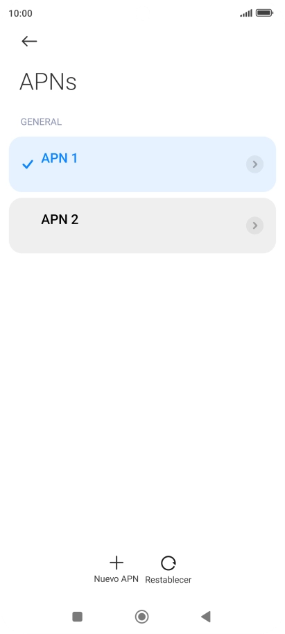 Pulsa la conexión de datos deseada para activarla. Pulsa la conexión de datos deseada para activarla.
