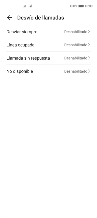 Pulsa el tipo de desvío deseado. Pulsa el tipo de desvío deseado.