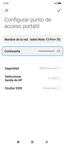 Pulsa Nombre de la red e introduce el nombre deseado de la conexión wifi Pulsa Nombre de la red e introduce el nombre deseado de la conexión wifi
