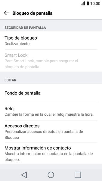 Pulsa Tipo de bloqueo.