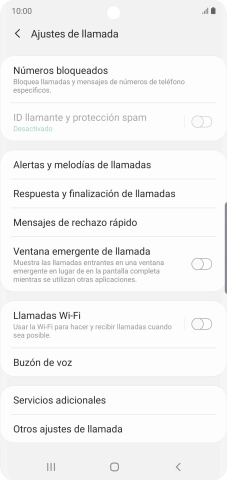 Pulsa Servicios adicionales.
