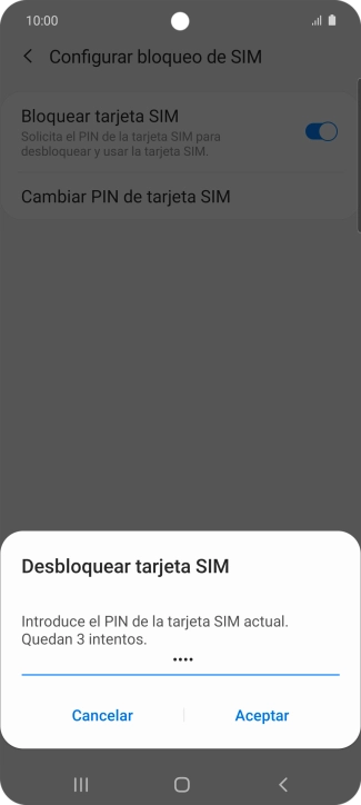 Introduce tu código PIN y pulsa Aceptar. Introduce tu código PIN y pulsa Aceptar.