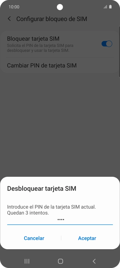 Introduce tu código PIN y pulsa Aceptar. Introduce tu código PIN y pulsa Aceptar.
