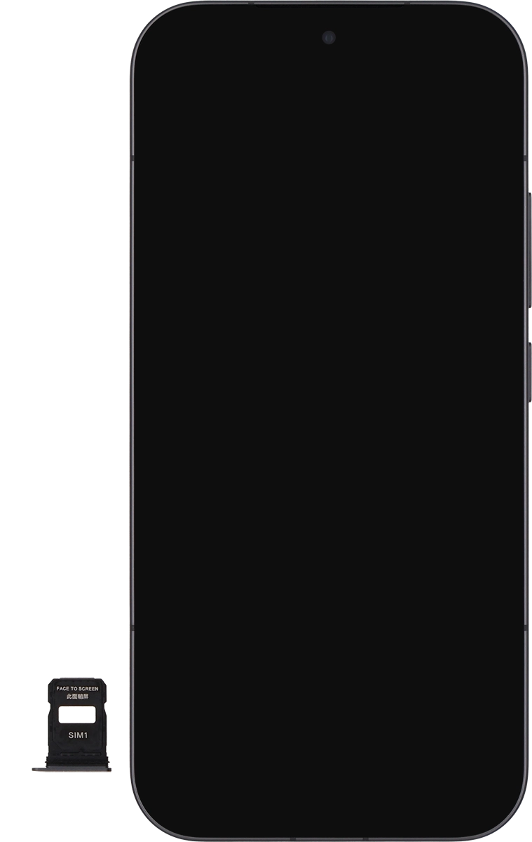 Turn your SIM so the angled corner of the SIM matches the angled corner of the first SIM holder and place your SIM in the SIM holder.