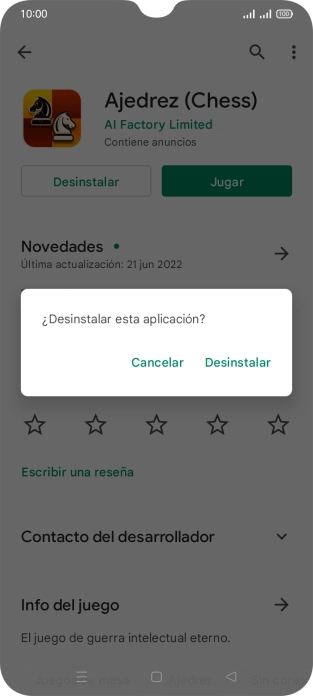 Pulsa Desinstalar.