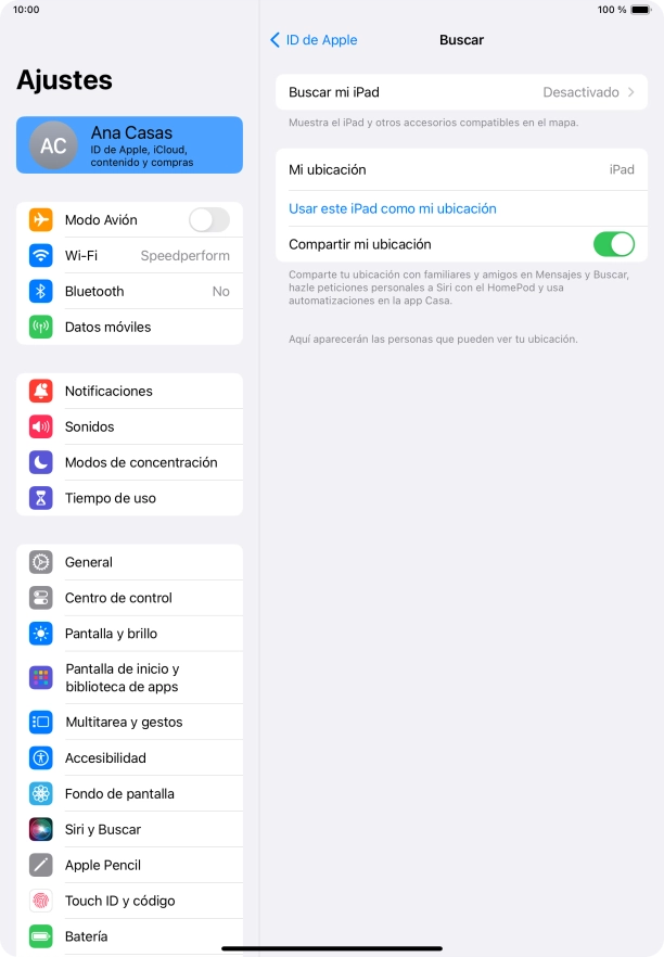 Pulsa Buscar mi iPad. Pulsa Buscar mi iPad.