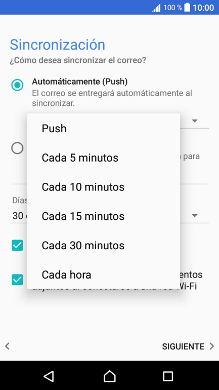 Pulsa el ajuste deseado. Pulsa el ajuste deseado.