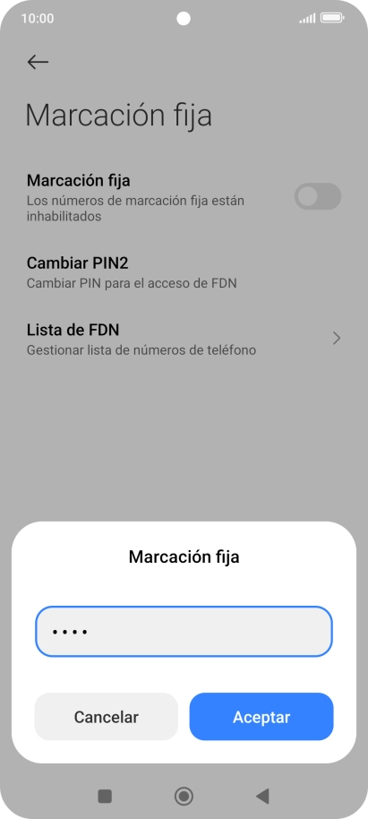 Introduce el código PIN2 y pulsa Aceptar. Introduce el código PIN2 y pulsa Aceptar.