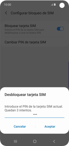 Introduce tu código PIN y pulsa Aceptar. Introduce tu código PIN y pulsa Aceptar.