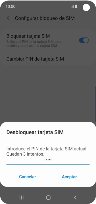 Introduce tu código PIN y pulsa Aceptar. Introduce tu código PIN y pulsa Aceptar.