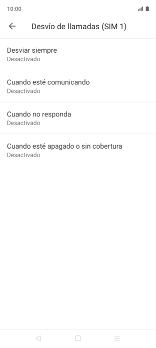 Pulsa el tipo de desvío deseado.