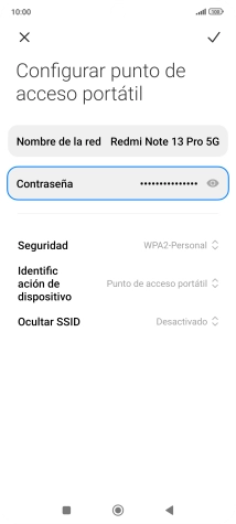 Pulsa Nombre de la red e introduce el nombre deseado de la conexión wifi