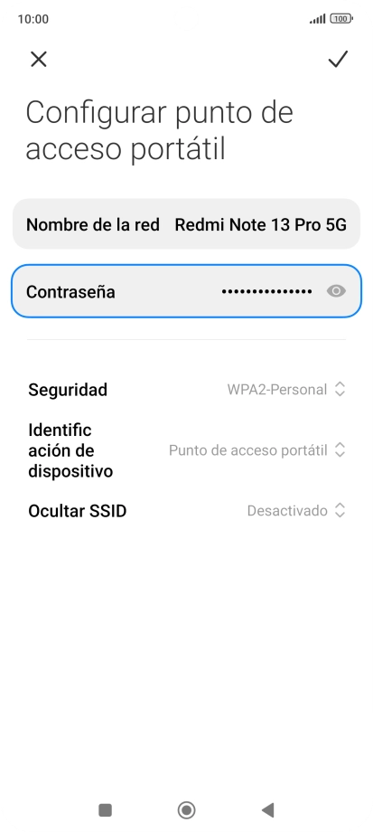 Pulsa Nombre de la red e introduce el nombre deseado de la conexión wifi