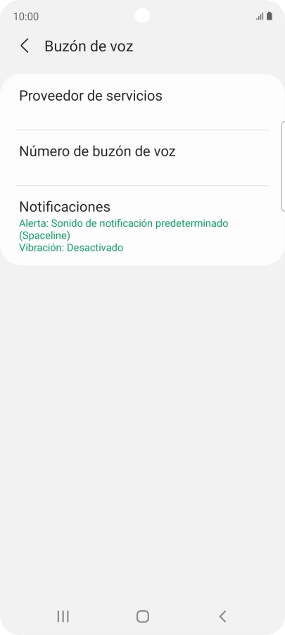 Pulsa Número de buzón de voz. Pulsa Número de buzón de voz.