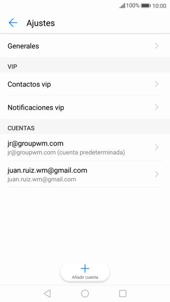 Pulsa la cuenta de correo electrónico deseada.