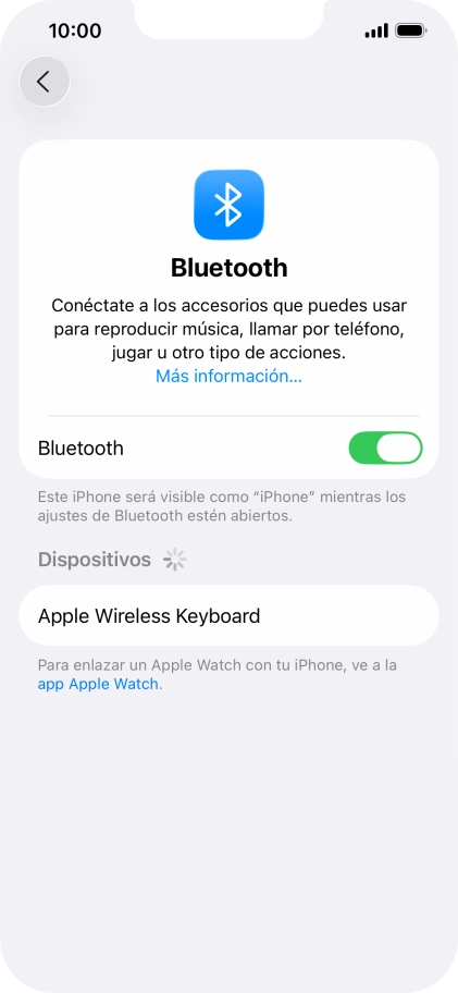Pulsa el dispositivo Bluetooth deseado y sigue las indicaciones de la pantalla para vincular el dispositivo al teléfono. Pulsa el dispositivo Bluetooth deseado y sigue las indicaciones de la pantalla para vincular el dispositivo al teléfono.